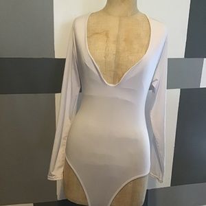 White crisscross bodysuit